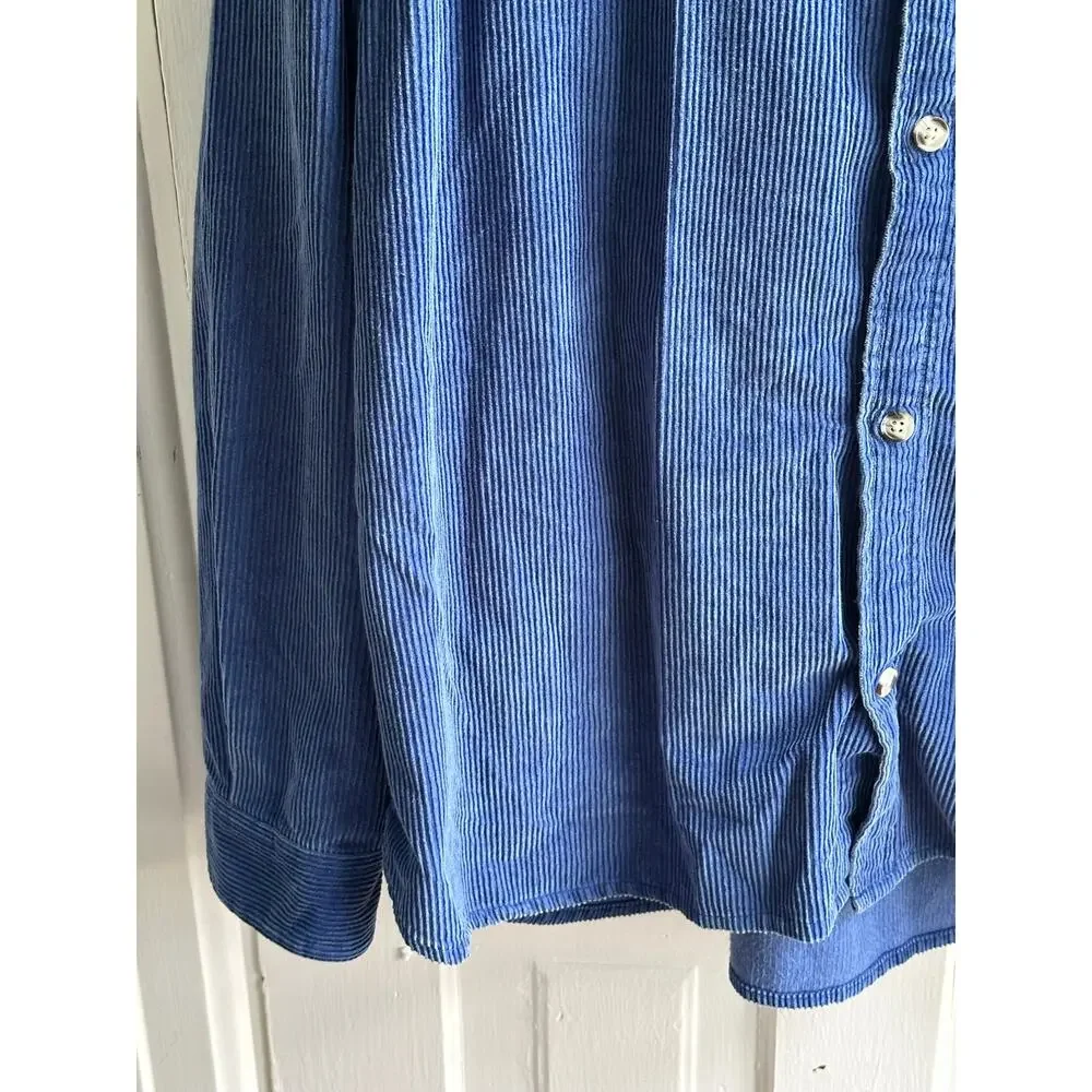 Urban Outfitters Blue Corduroy Button-Front Shirt Jacket Size Large